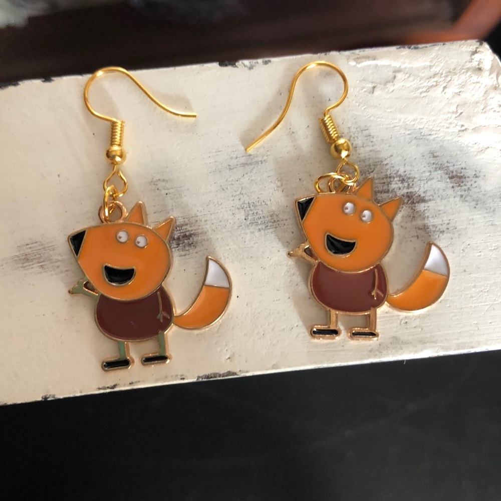 Cartoon Fox Dangle Earrings